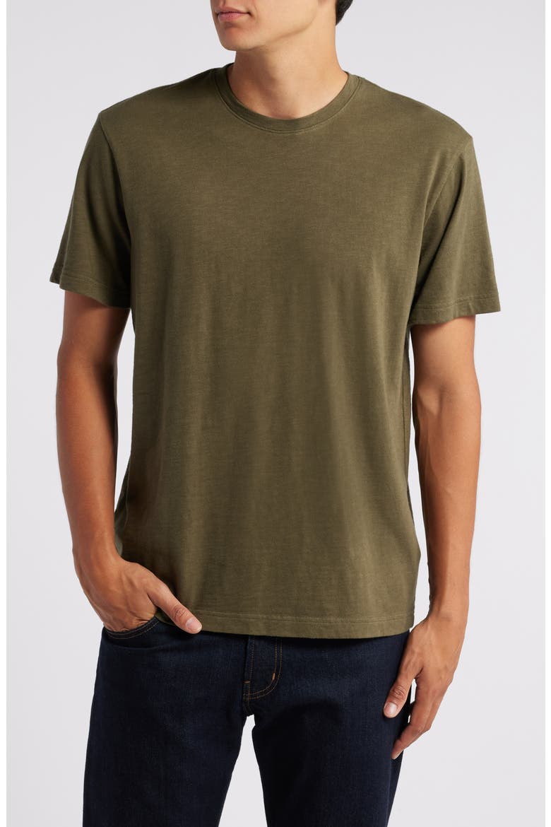 Lived In Slub Jersey Crewneck T-Shirt, Main, color, OLIVE NIGHT