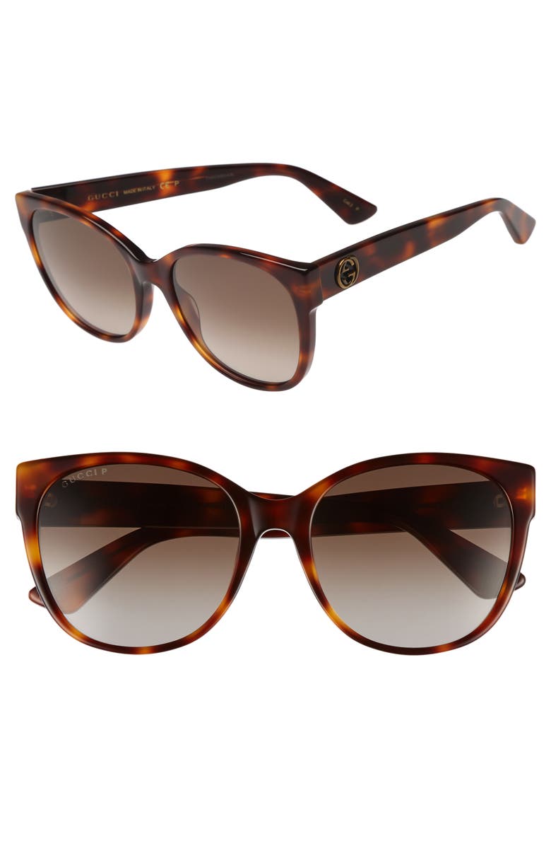 Gucci 56mm Polarized Cat Eye Sunglasses, Main, color, 