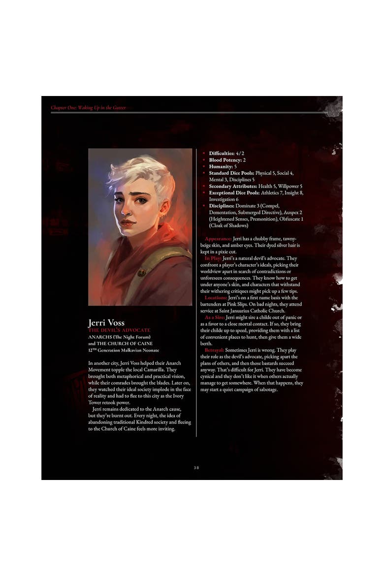 Vampire The Masquerade 5th Edition RPG, The Crimson Gutter, Alternate, color, Multicolored