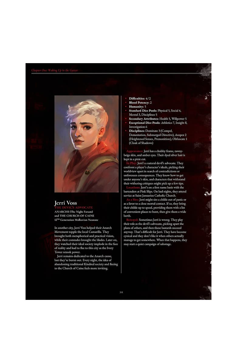 Renegade Game Studios Vampire The Masquerade 5th Edition RPG, The Crimson Gutter, Alternate, color, Multicolored