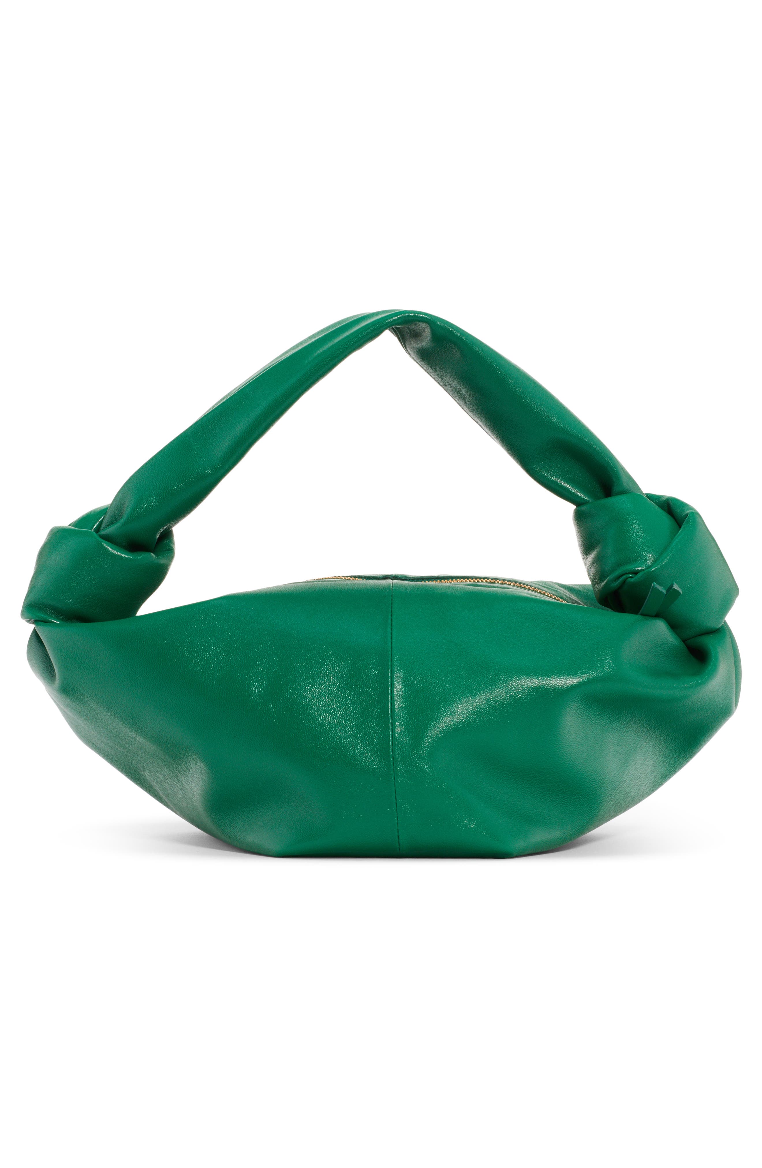 Mini Leather Hobo, Alternate, color, RACING GREEN/ GOLD