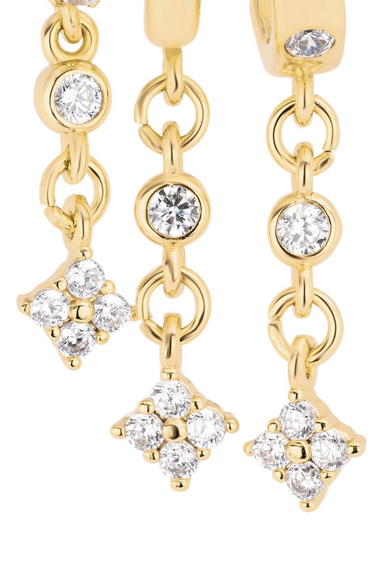 ATHRA LUXE The Starlight Chain Huggie Hoop Earrings, Alternate, color, Gold