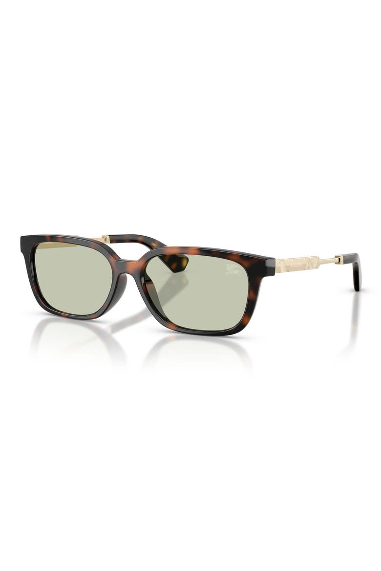 54mm Rectangular Sunglasses, Alternate, color, DARK HAVANA / LIGHT GREEN