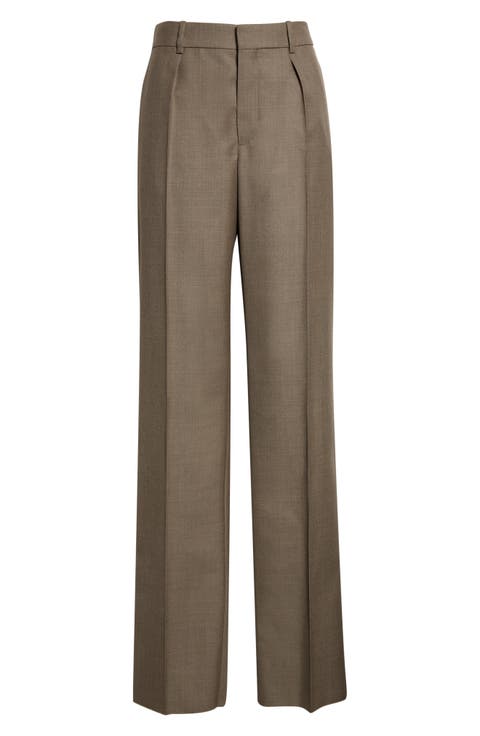 Wool Straight Leg Pants