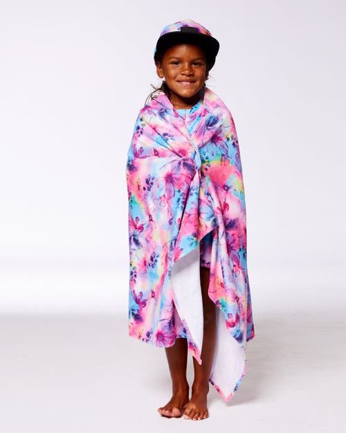 Deux Par Deux Girl's Printed Beach Towel Butterflies On Multicolored Background In Butterflies On Multicolored
