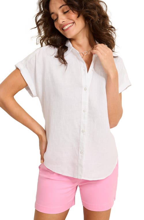 Tommy Bahama Coastalina Linen Dolman Sleeve Button-up Shirt In White