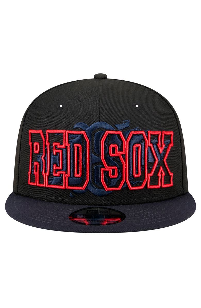 New Era Men's New Era Black Boston Red Sox Splatter 9FIFTY Snapback Hat, Alternate, color, Black
