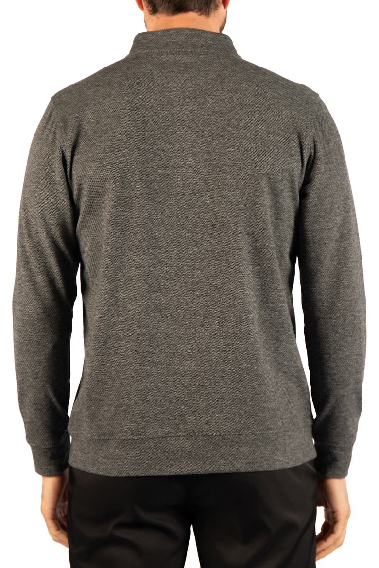 Melange Twill Quarter Zip Pullover, Alternate, color, DARK GREY