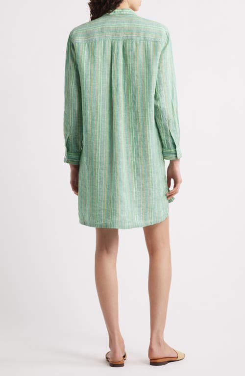 Frank & Eileen Hunter Stripe Step Hem Linen & Cotton Shirtdress