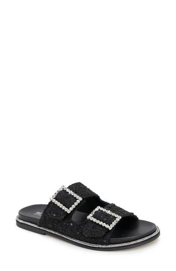 Reaction Kenneth Cole Sydney Embellished Slide Sandal In Black Boucle