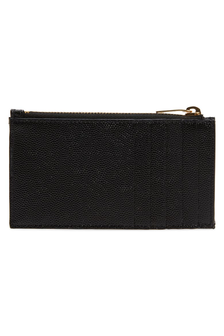 Cassandre Matelassé Fragments Leather Zip Card Case, Alternate, color, 1000 NERO