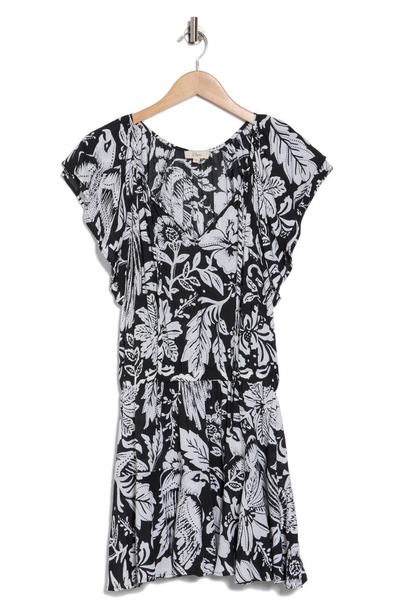 Elan Tie Neck Cover-Up Dress, Alternate, color, 