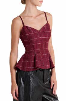 Tweed Peplum Camisole Top