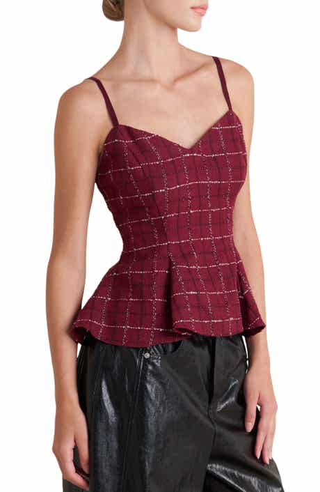 Tweed Peplum Camisole Top