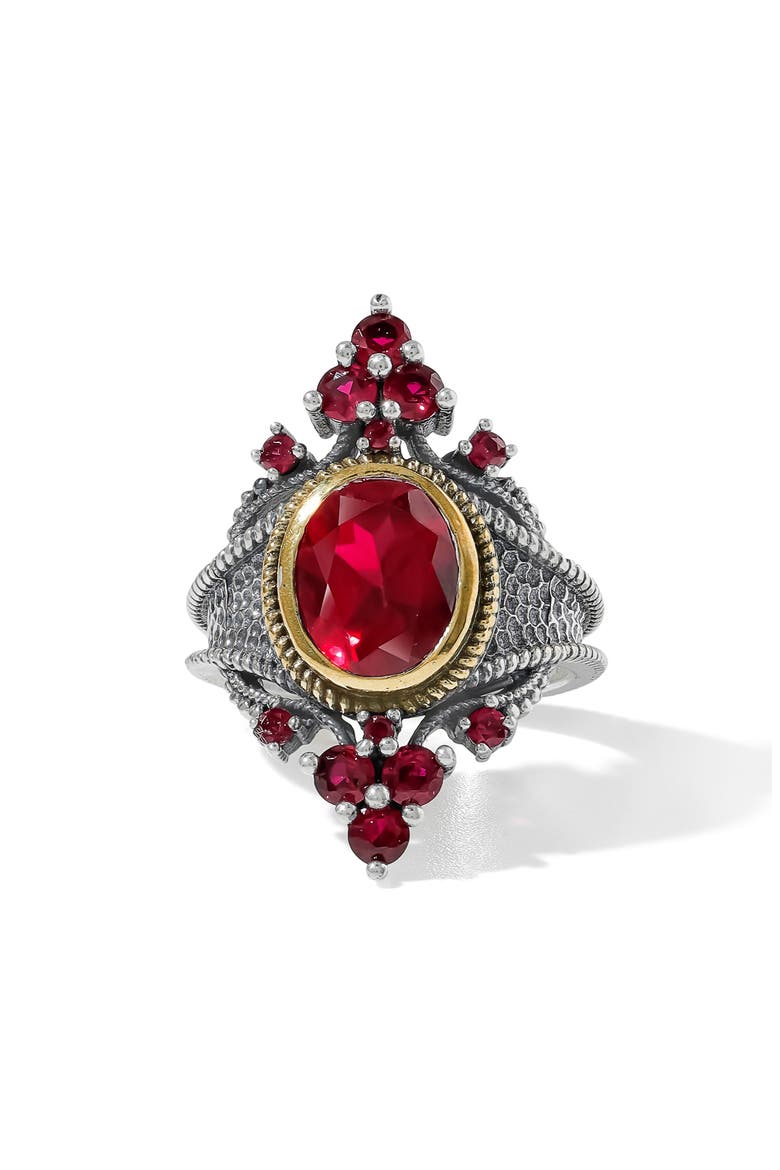 Lab Created Ruby Statement Ring, Alternate, color, PINK