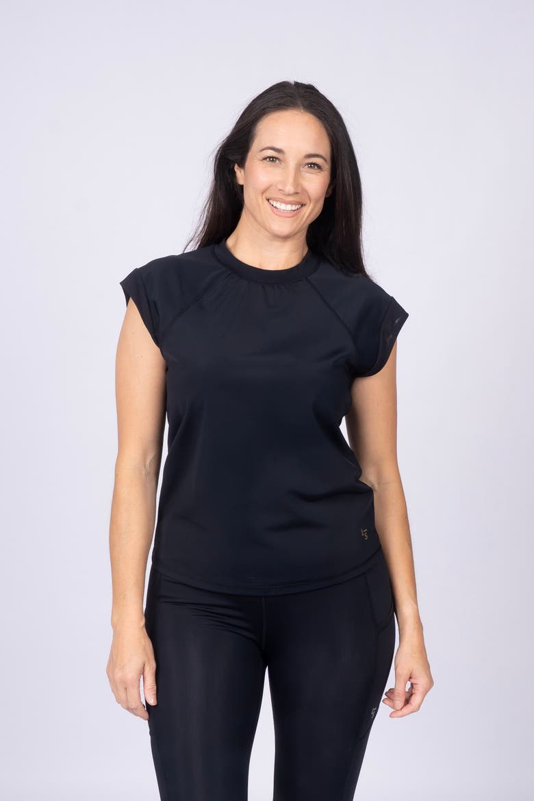 Swim & Sport Short Sleeve Top, Main, color, Ink