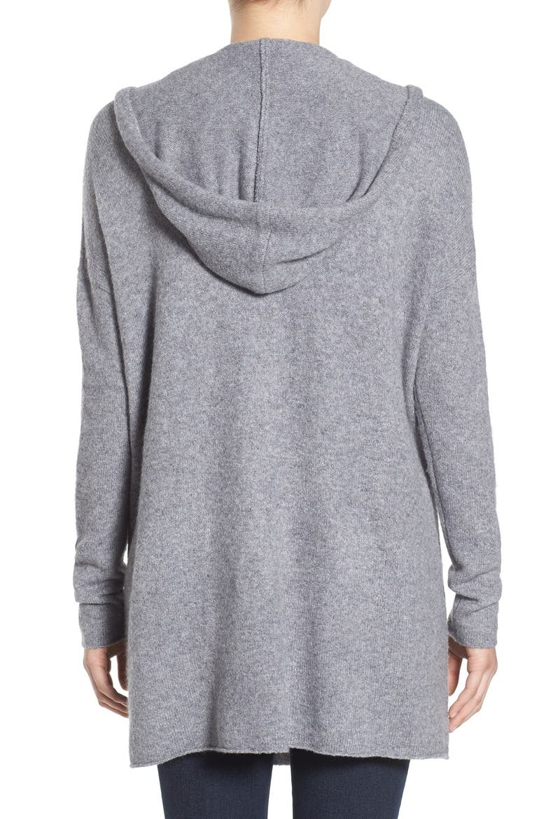 Hooded Longline Cardigan, Alternate, color, GREY MEDIUM HEATHER