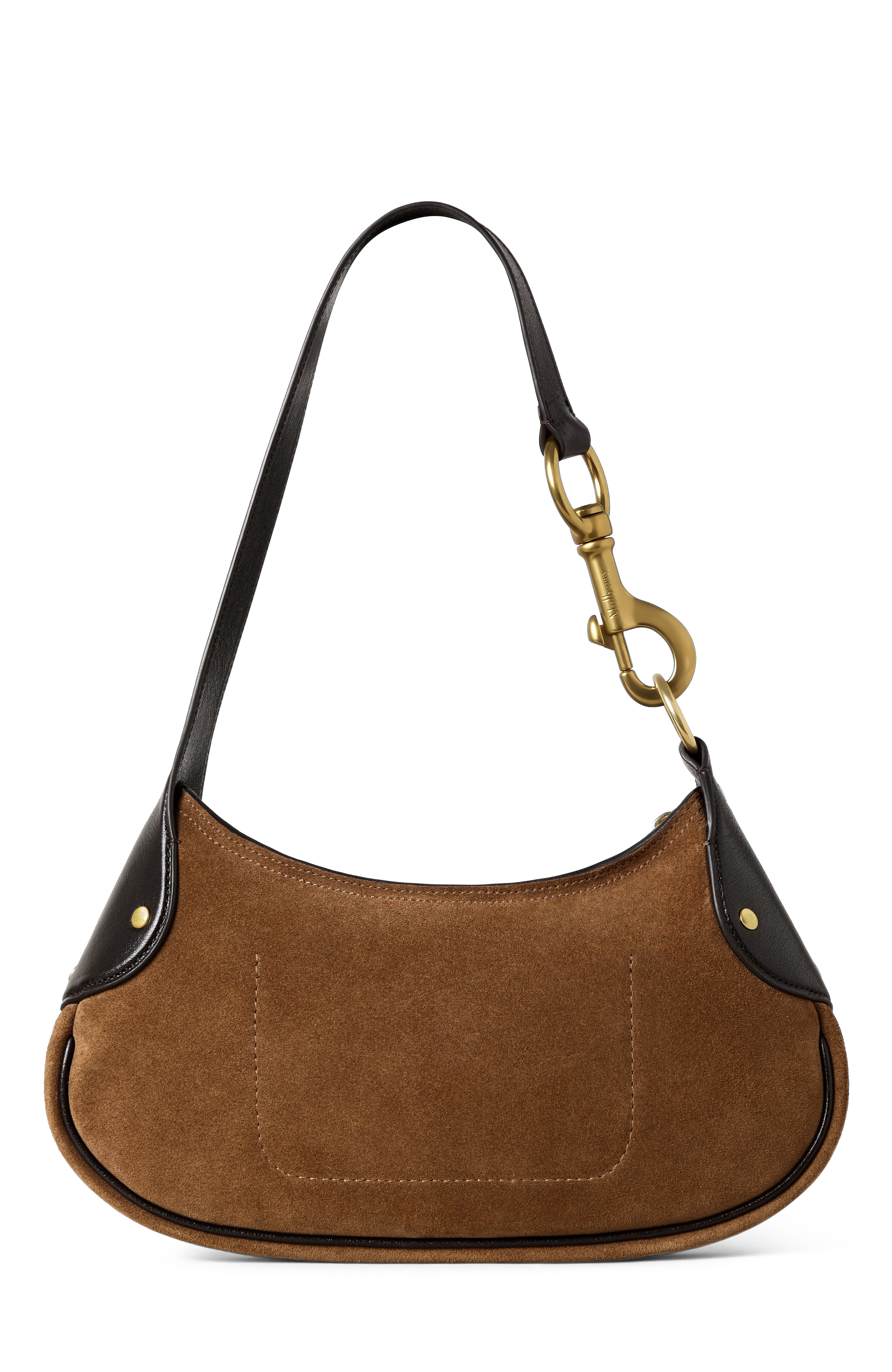 Mulberry Small Hackney Suede Shoulder Bag, Alternate, color, Vintage Oak