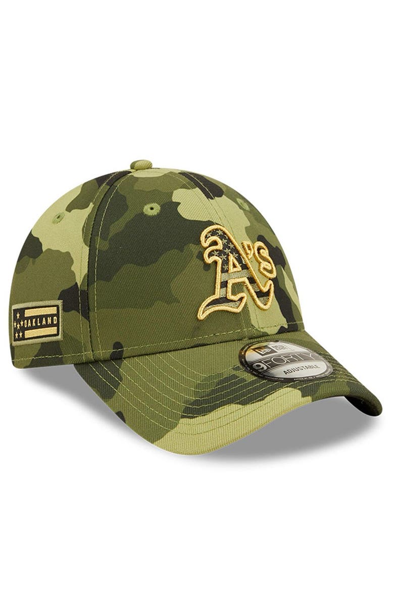 New Era Men's New Era Camo Oakland Athletics 2022 Armed Forces Day 9FORTY Snapback Adjustable Hat, Main, color, Camo