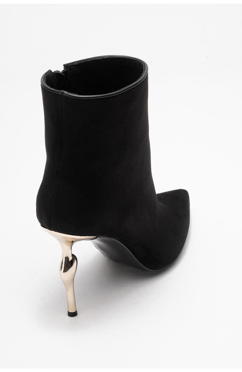 Prologue Shoes Crista Pointed Toe Bootie, Alternate, color, Black Suede Faux Leather