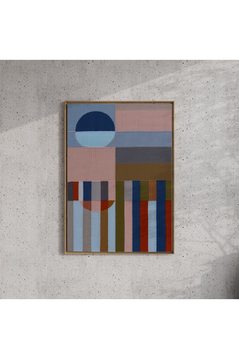 Woven Perspectives No. 06 Geometric Abstract Art Print, Alternate, color, Natural Oak Frame - 12x16