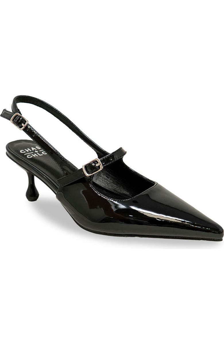 CHASE AND CHLOE Arima Slingback Pump, Main, color, Black Patent