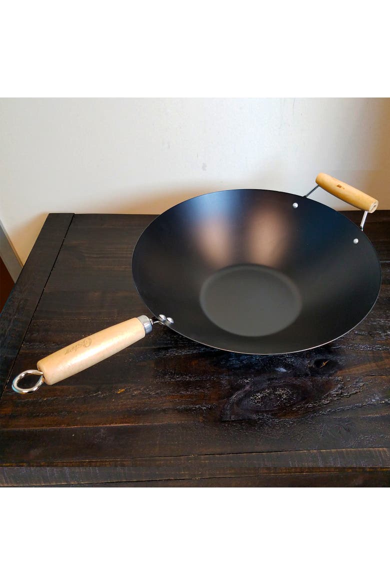 Findley 13.7 in. Carbon Steel Wok, Alternate, color, Black