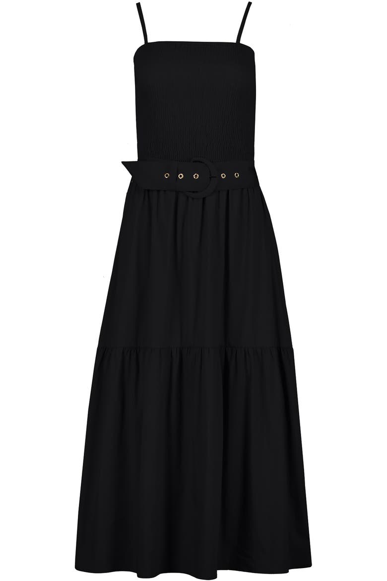 Stella Smock Tiered Dress, Alternate, color, Black