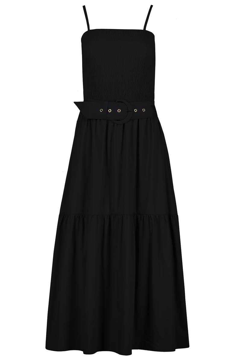 Bishop + Young Stella Smock Tiered Dress, Alternate, color, Black