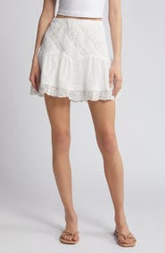 LoveShackFancy Melissa Lace Trim Skirt