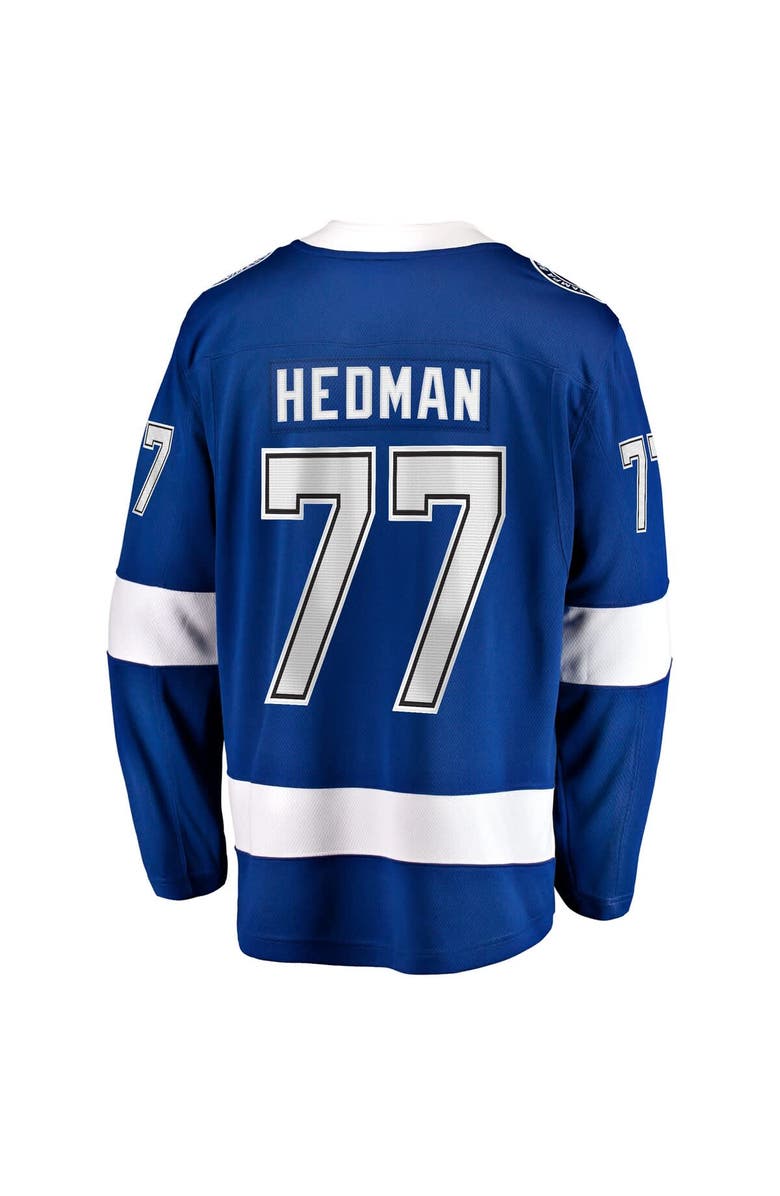 FANATICS Men's Fanatics Victor Hedman Blue Tampa Bay Lightning Home Captain Patch Breakaway Jersey, Alternate, color, Blue