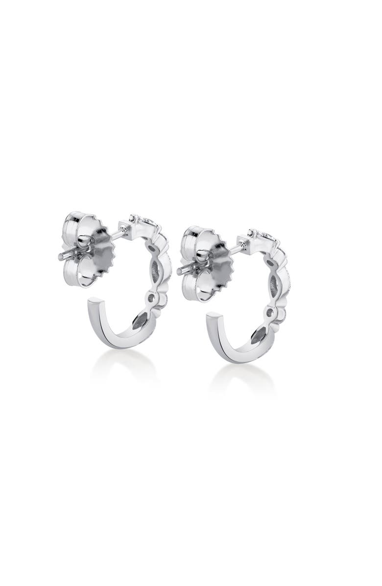 Michael M Mini Montage Marquise and Round Cut Diamond Hoop Earrings, Alternate, color, White Gold