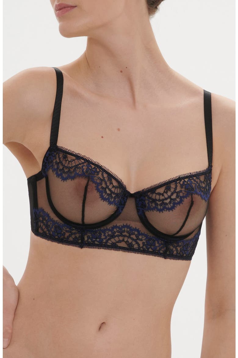 Celeste Underwire Demi Bra, Main, color, BLACK