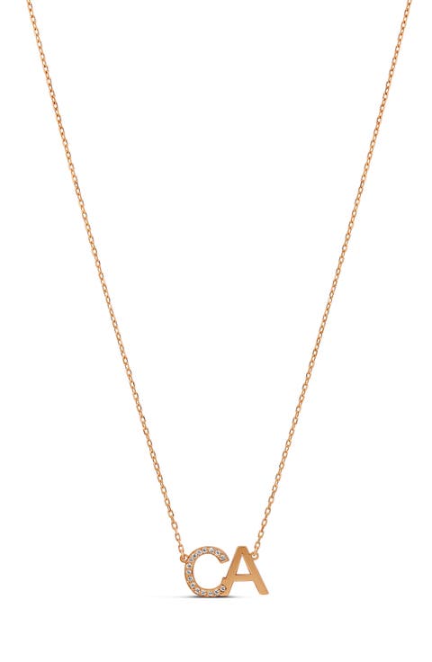 Pavé 2-Initial Pendant Necklace
