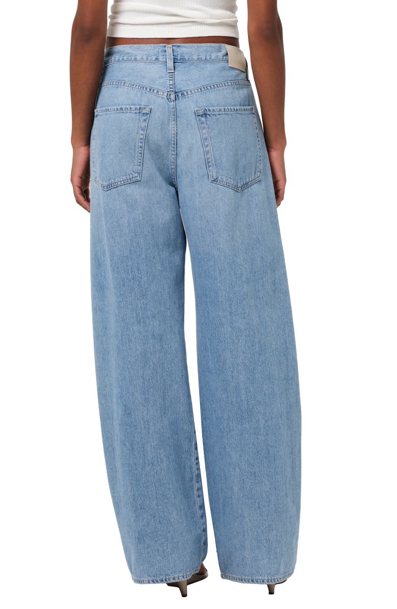 Citizens of Humanity Brynn Drawstring High Waist Wide Leg Jeans, Alternate, color, Blue Lace (Light Indigo)