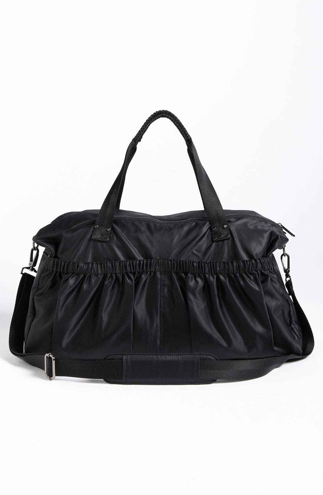 Pocketed Duffel Bag, Alternate, color, BLACK