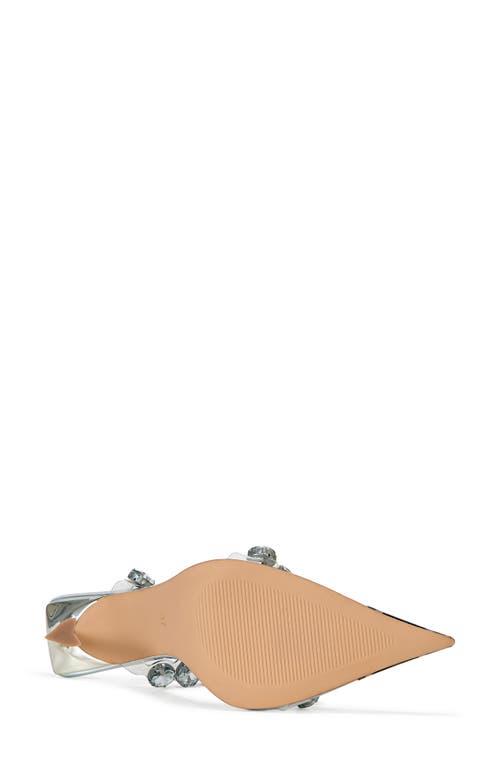 Azalea Wang Paolina Pointed Toe Slide Sandal In Silver