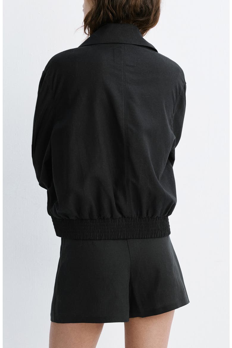 Funnel Neck Bomber Jacket, Alternate, color, BLACK