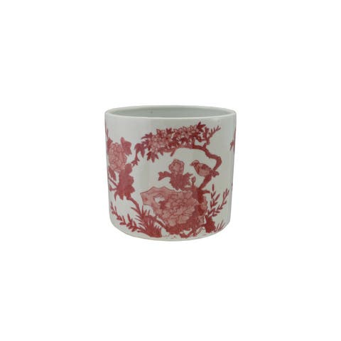Stoneware Botanical Pattern Planter
