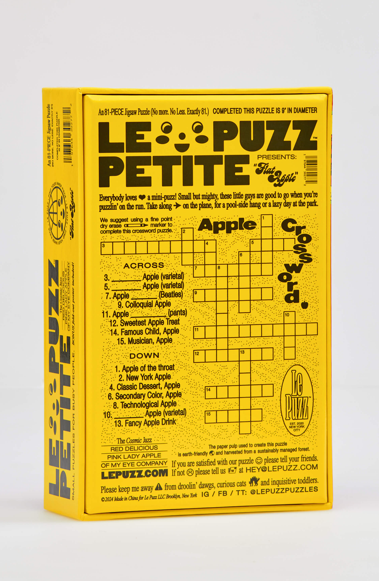 Le Puzz Flat Apple 81 Piece Mini Jigsaw Puzzle, Alternate, color, NO COLOR