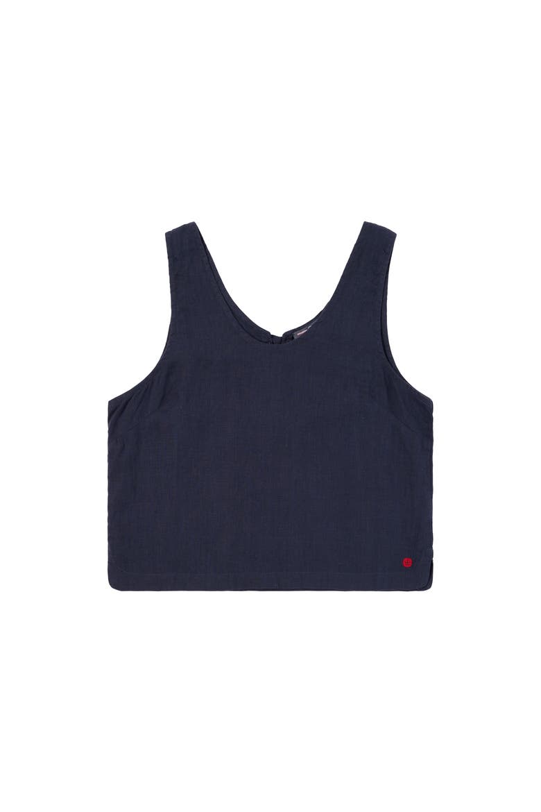 Safari Linen Top Womens, Main, color, Faded Navy