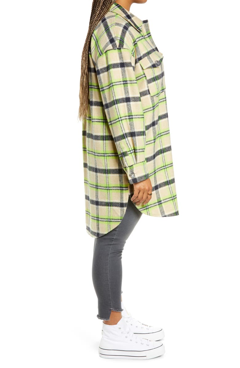 BP. Brushed Plaid Oversize Shirt Jacket, Alternate, color, 