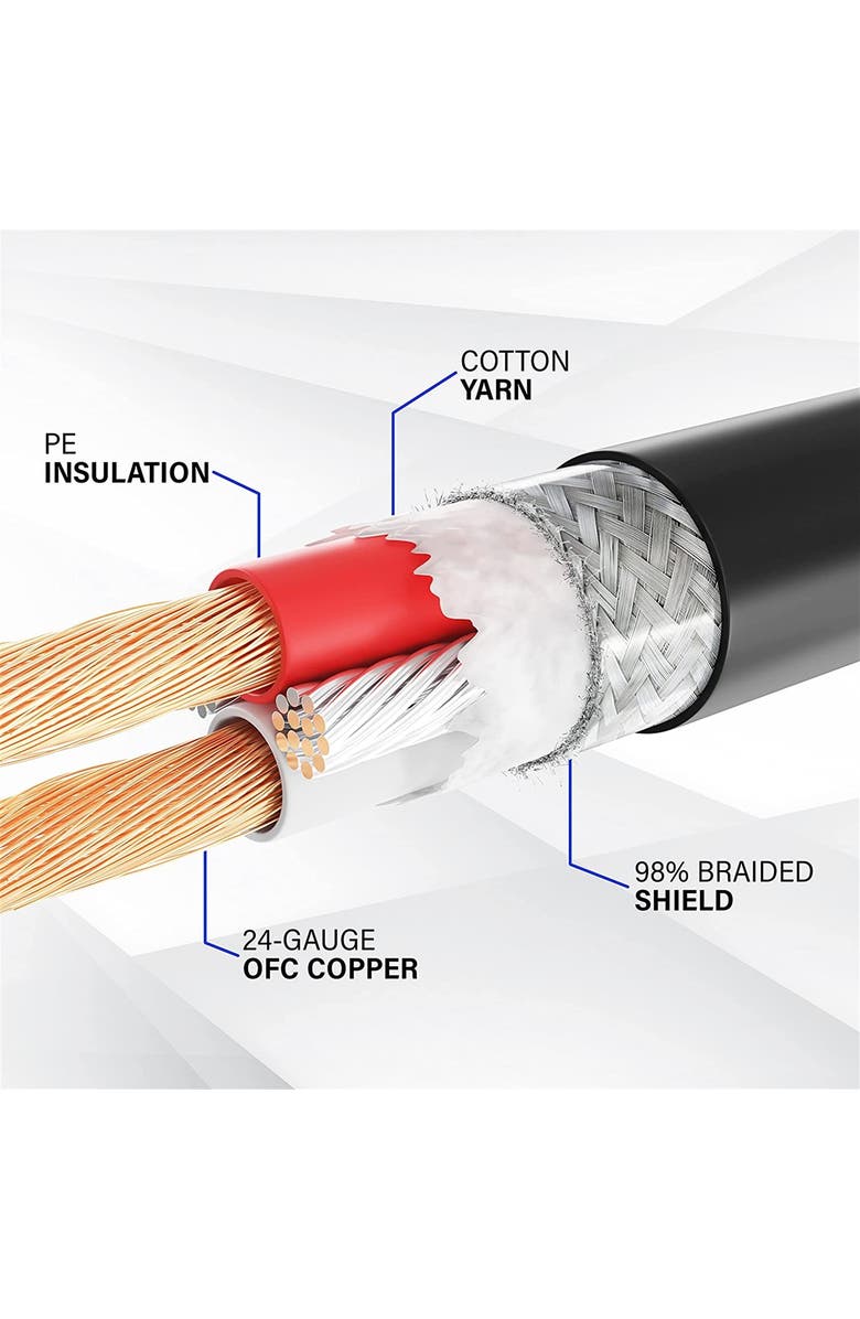 Lyxpro 20 ft Balanced XLR Cable, Male to Female, 3 Pin Microphone Cable, Alternate, color, Black