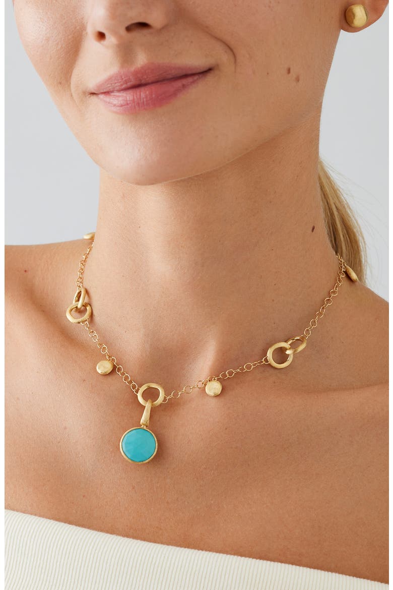 Jaipur 18k Gold Turquoise Pendant, Alternate, color, TURQUOISE