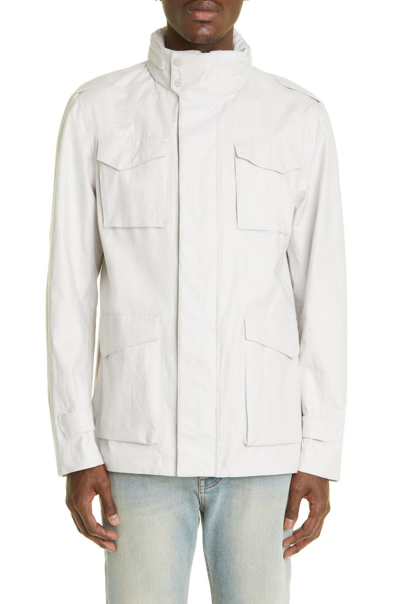 Herno Laminar Linen Field Jacket, Main, color,
