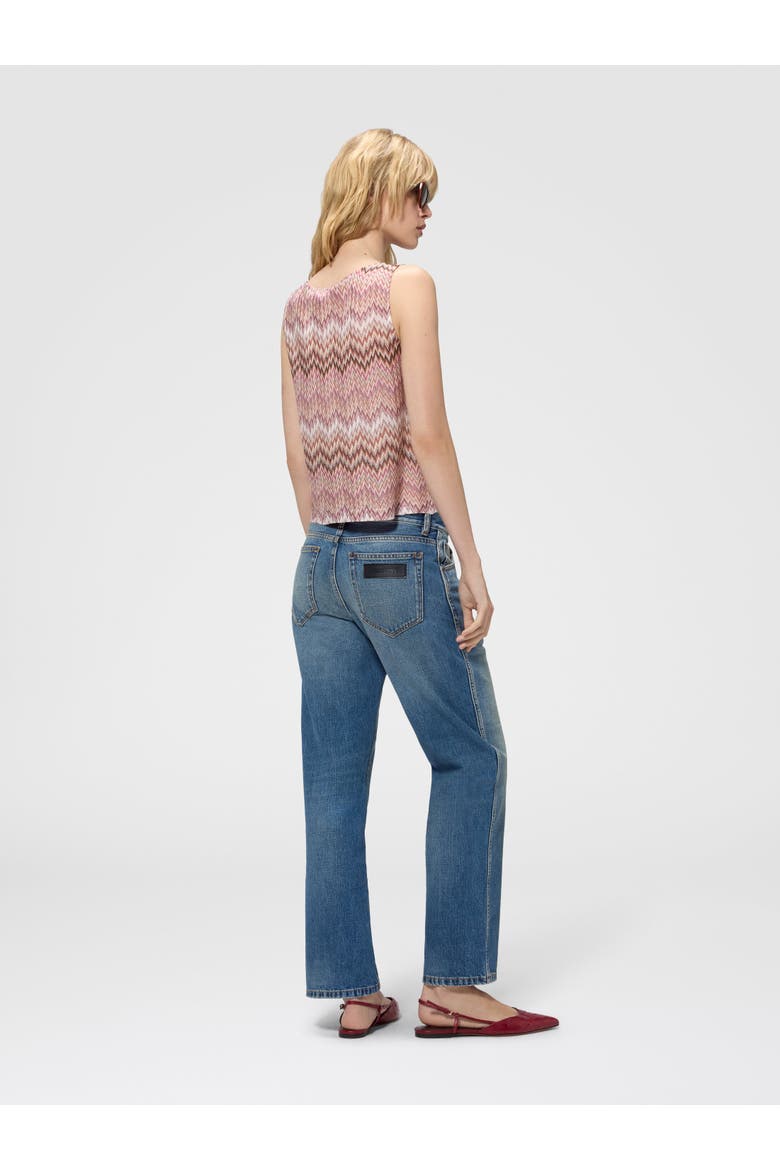 Sleeveless Viscose Top With Snake Motif, Alternate, color, Pink & Multicoloured