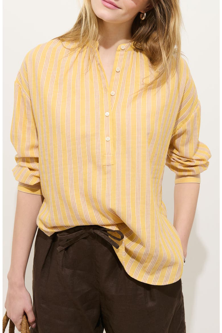 Nina Stripe Popover, Main, color, BROWN