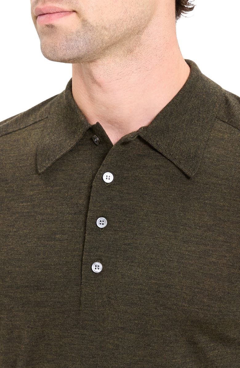 Theory Regal Long Sleeve Wool Blend Polo, Alternate, color, Hunter Green