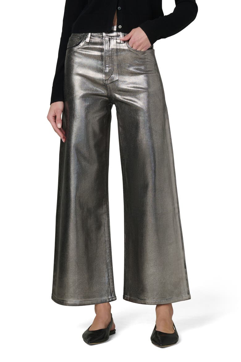 The Mia Coated Wide Leg Jeans, Main, color, PEWTER FOIL