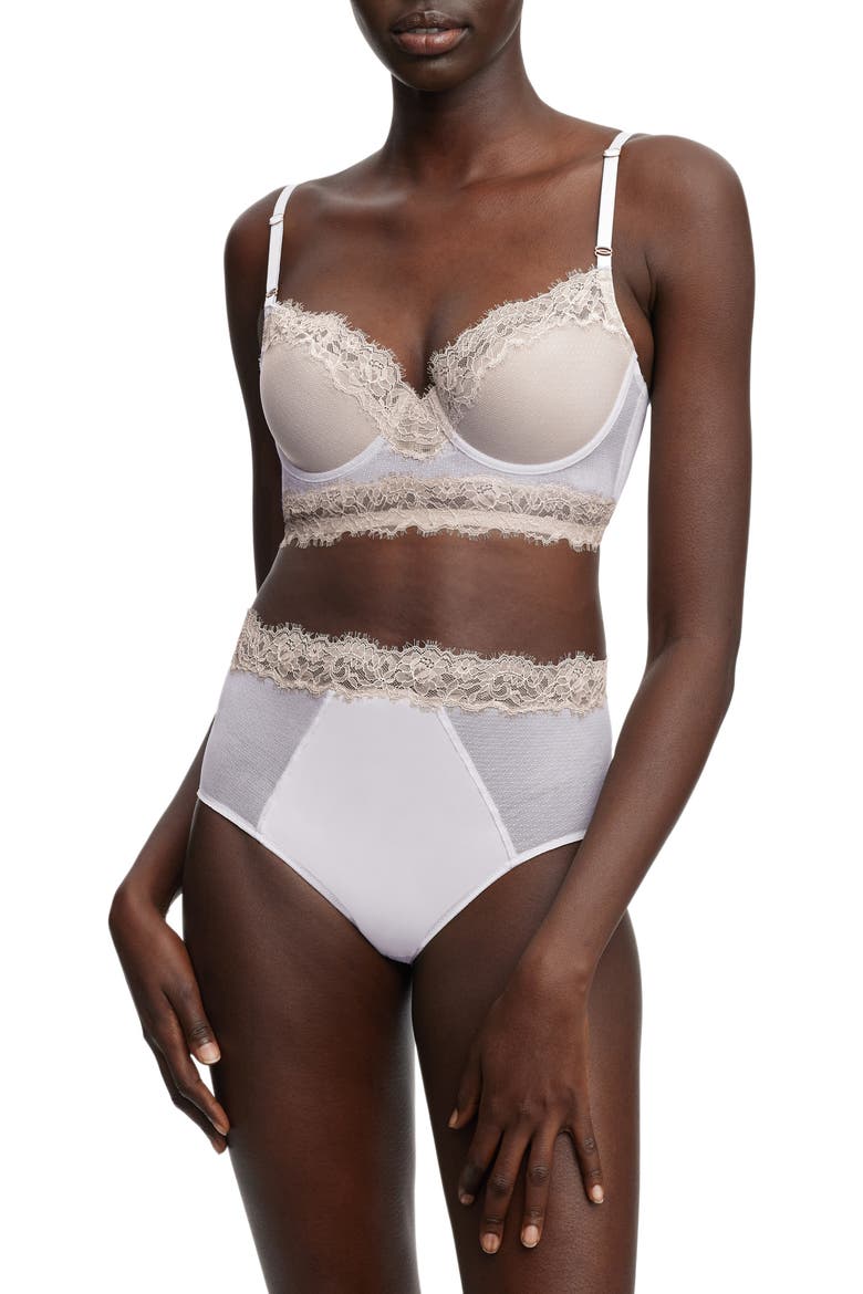 Entice Longline Underwire Bra, Alternate, color, WHITE/ NYLON